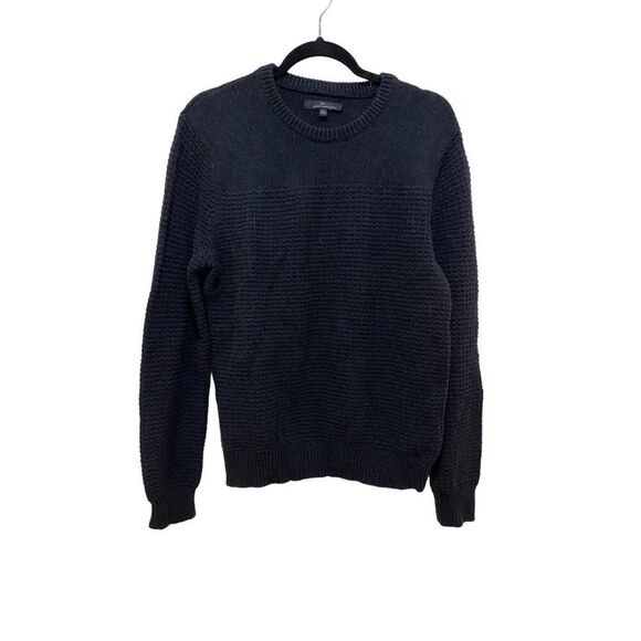 Marc Anthony Wool Blend Knit Pull-Over Sweater Crew Neck Casual Black Size L - Picture 1 of 8